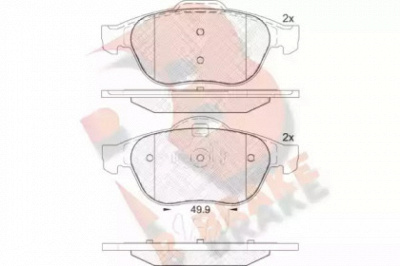 R BRAKE rb1861 -  Комплект тормозных колодок, дисковый тормоз